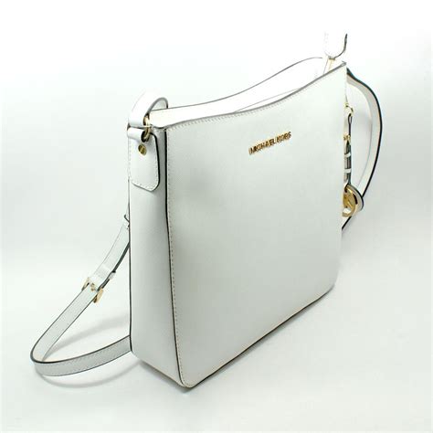 michael kors black and white crossbody|Michael Kors white shoulder bag.